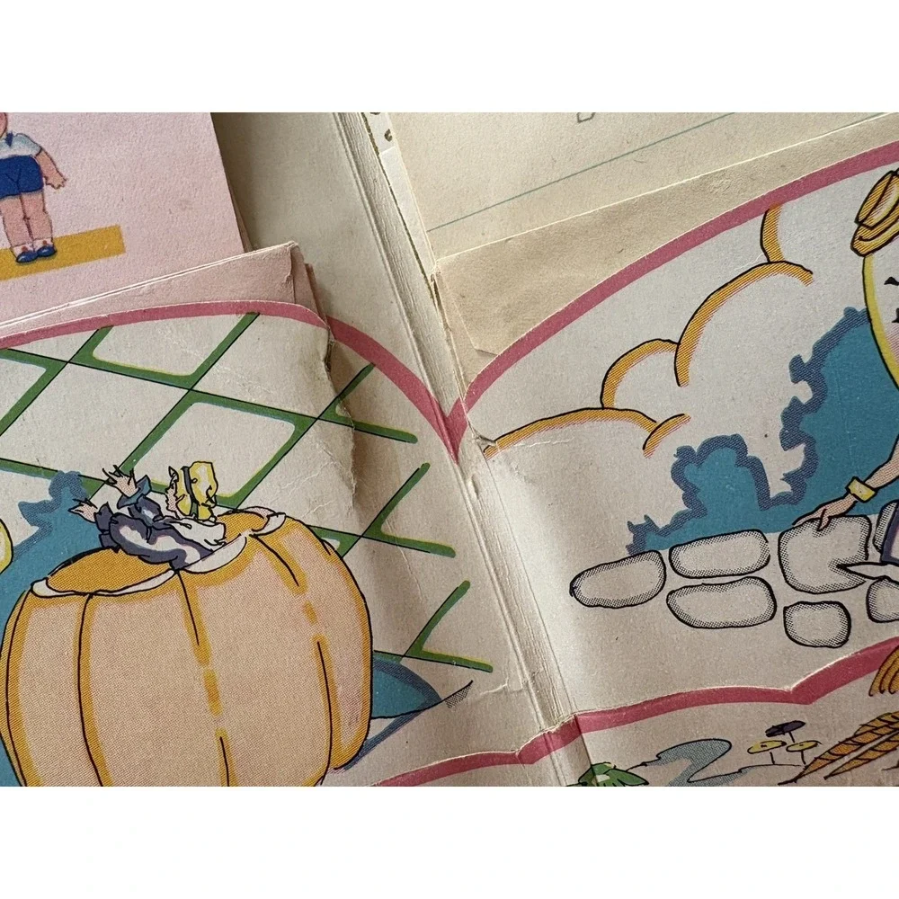 Vintage childrens stationery writing paper pink blue envelope Skeezix illus 1930